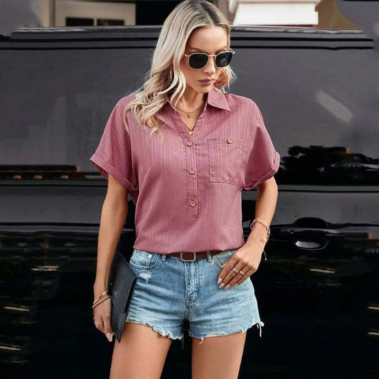 Glow Chic's Casual Loose Top With Pocket - Glow Chic