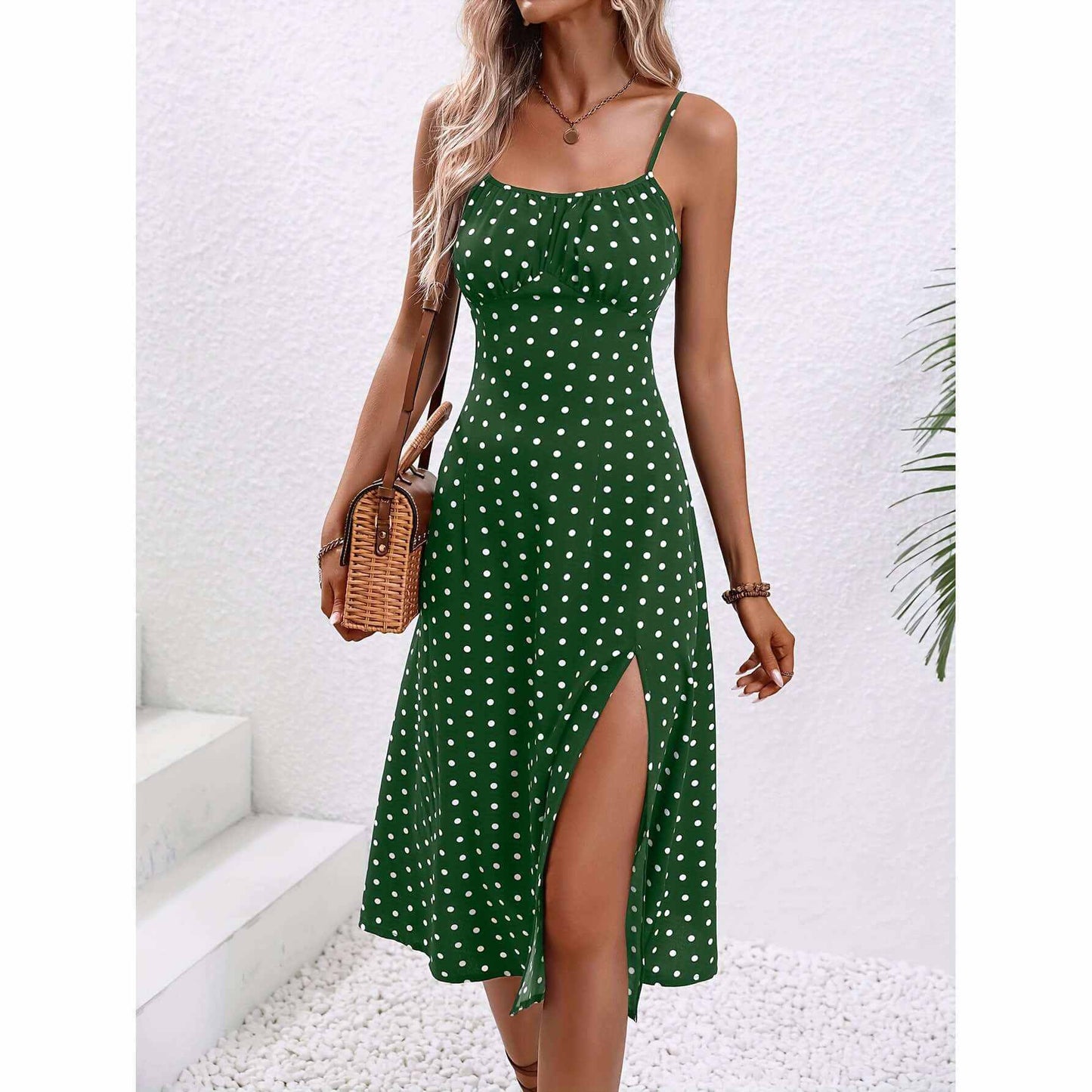 Glow Chic's Polka Dot Print Suspender Dress - Glow Chic