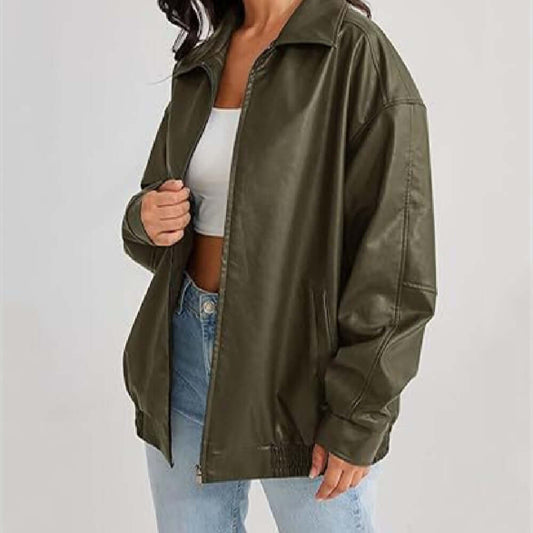 Glow Chic's Plus Size Leather Jacket - Glow Chic