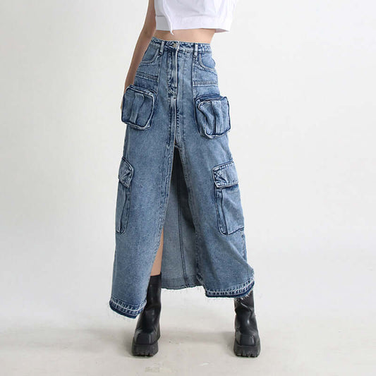 Denim Fishtail SkirtGlow Chic