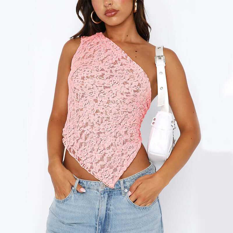 Glow Chic’s Lace Backless Top – Solid Color Streetwear - Glow Chic