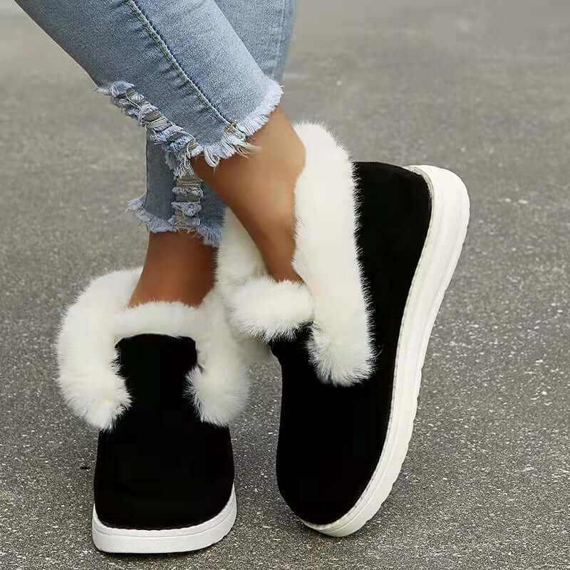 Ankle Boots - Glow Chic's Plush Fur Snow Boots for Winter