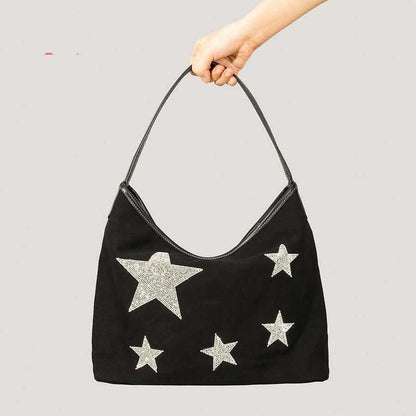 Bag | Retro Star Rhinestone Tote | Glow Chic