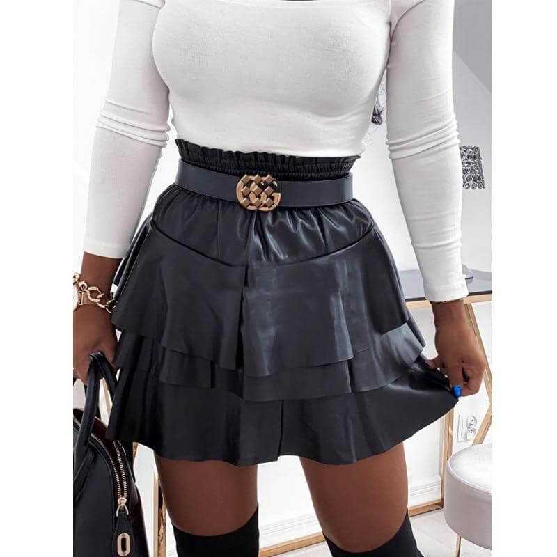 Skirt | Glow Chic's High-Waist Puff Mini Trendy Skirt