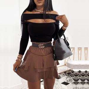 Skirt | Glow Chic's High-Waist Puff Mini Trendy Skirt