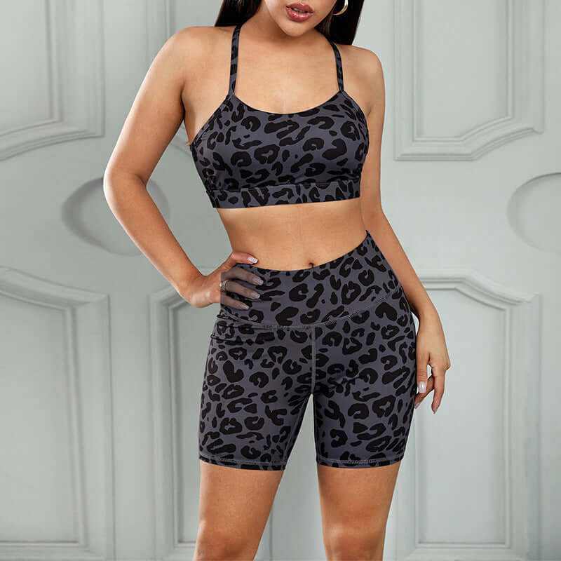 Glow Chic's Leopard Print Tights Sportswear - Glow Chic