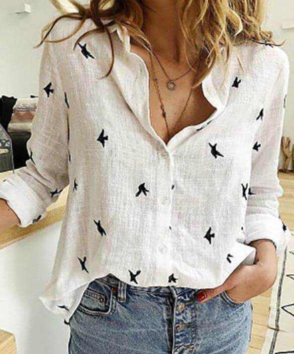 Glow Chic's Casual Loose Linen Shirt - Glow Chic