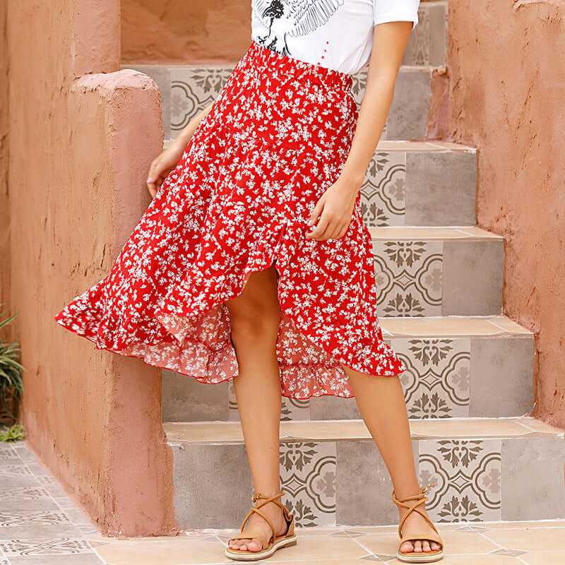 Skirt | Glow Chic's Floral Chiffon Printed Skirt Fashion