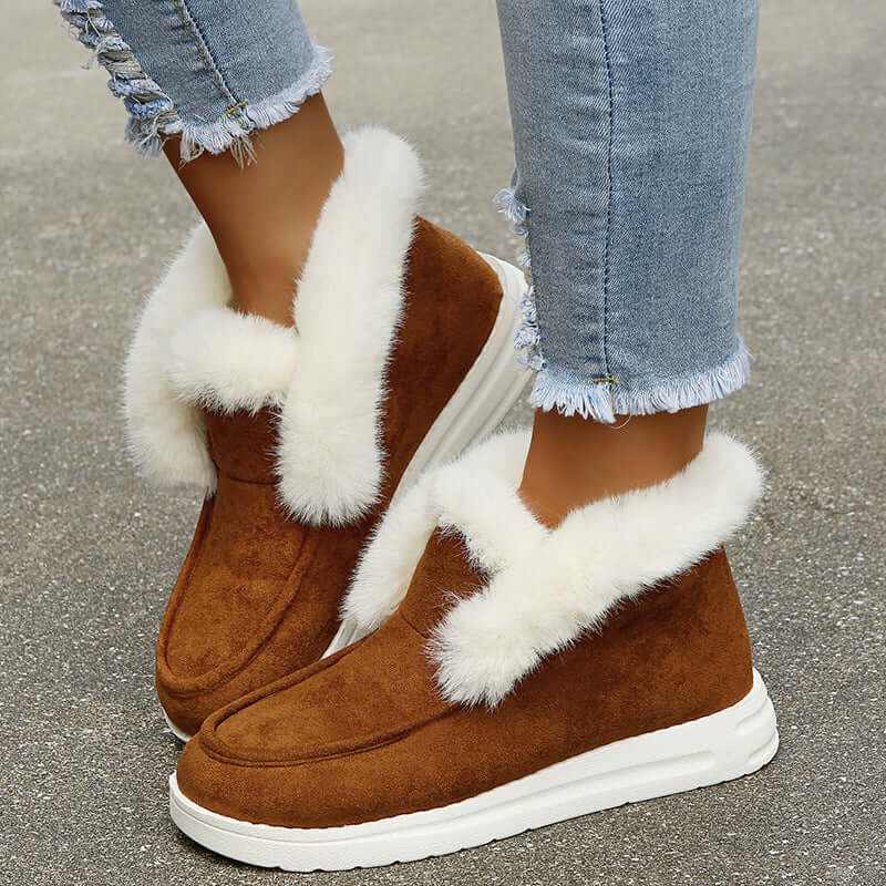 Ankle Boots - Glow Chic's Plush Fur Snow Boots for Winter