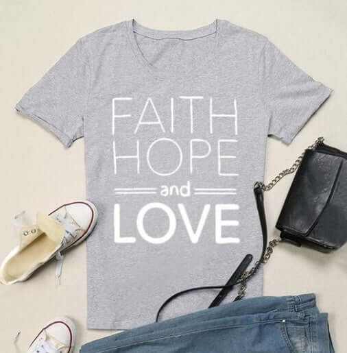 Glow Chic's Faith, Hope, & Love Street Style T-Shirt - Glow Chic