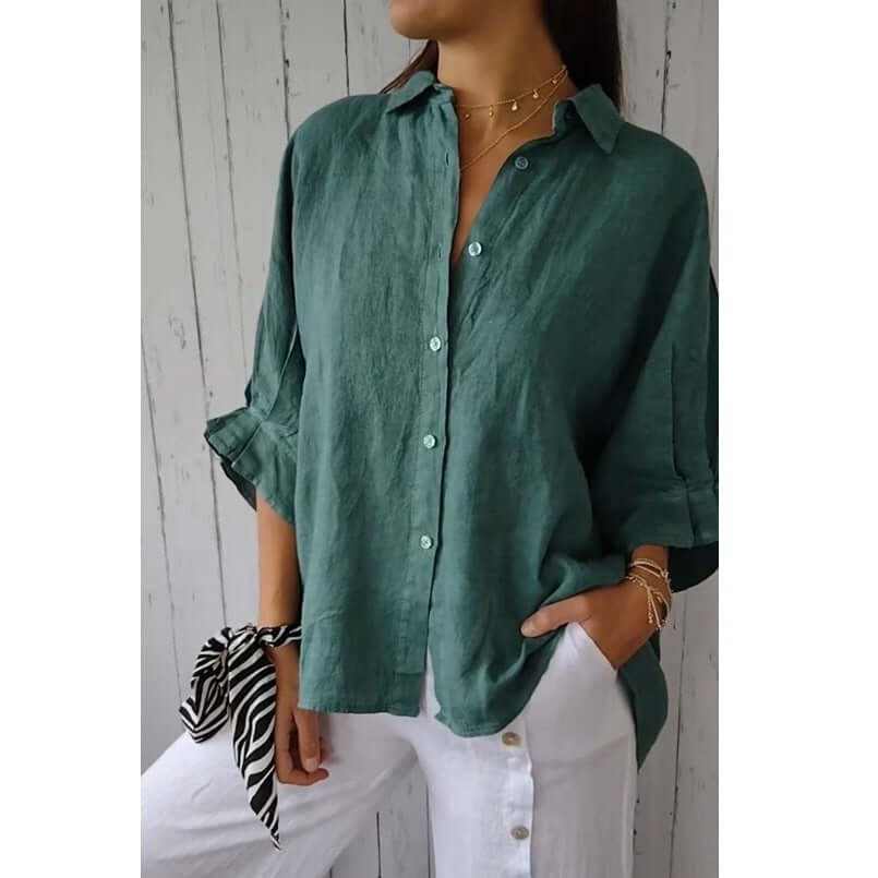 Glow Chic's Cotton And Linen Fashion Shirt - Glow Chic