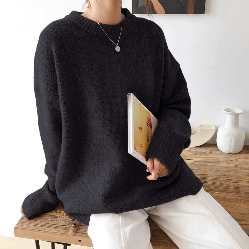 Sweater | Long Elastic Knit Loose Fit Style