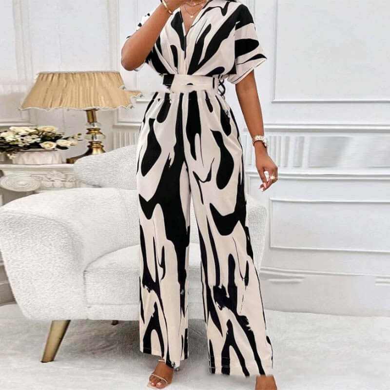 Glow Chic's Loose-Fit Printed Long Jumpsuit - Glow Chic