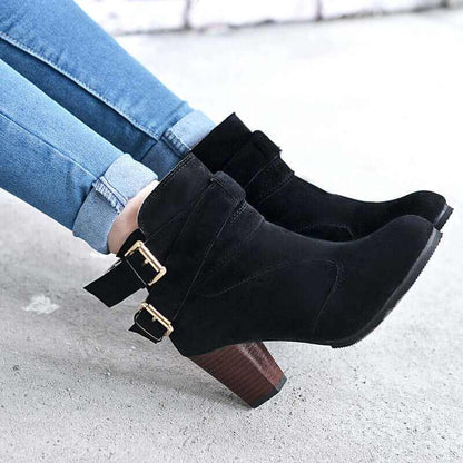 Ankle Boots - Glow Chic's Warm Leather High Heel Style