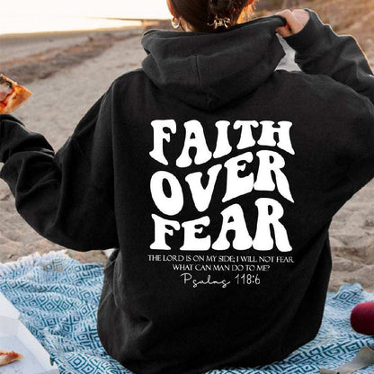 Hoodie | Glow Chic's Faith Over Fear Christian Sweatshirt