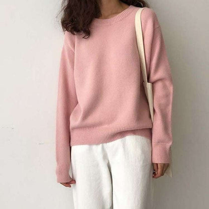 Sweater | Long Elastic Knit Loose Fit Style