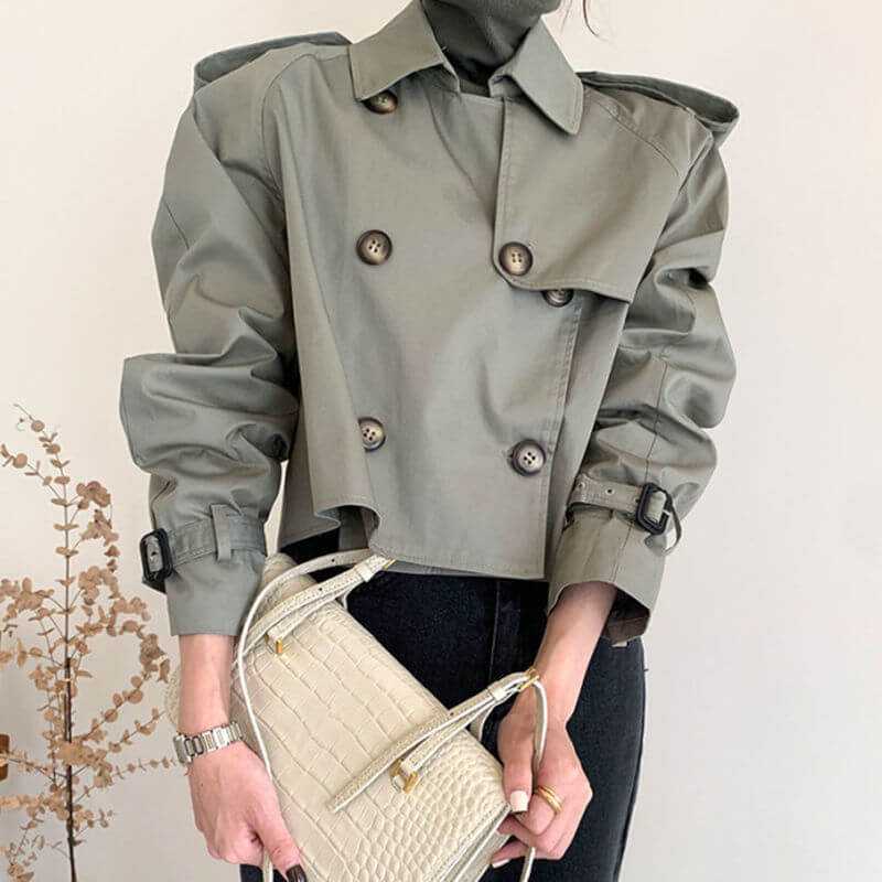 Jacket | Glow Chic's All-matching Short Trench Jacket