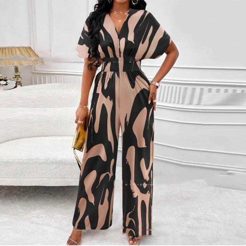 Glow Chic's Loose-Fit Printed Long Jumpsuit - Glow Chic