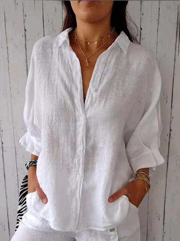 Glow Chic's Cotton And Linen Fashion Shirt - Glow Chic