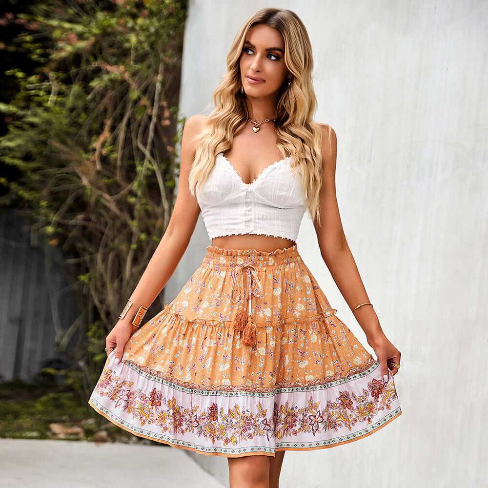 Skirt | Glow Chic's Printed Half Skirt for Playful Style