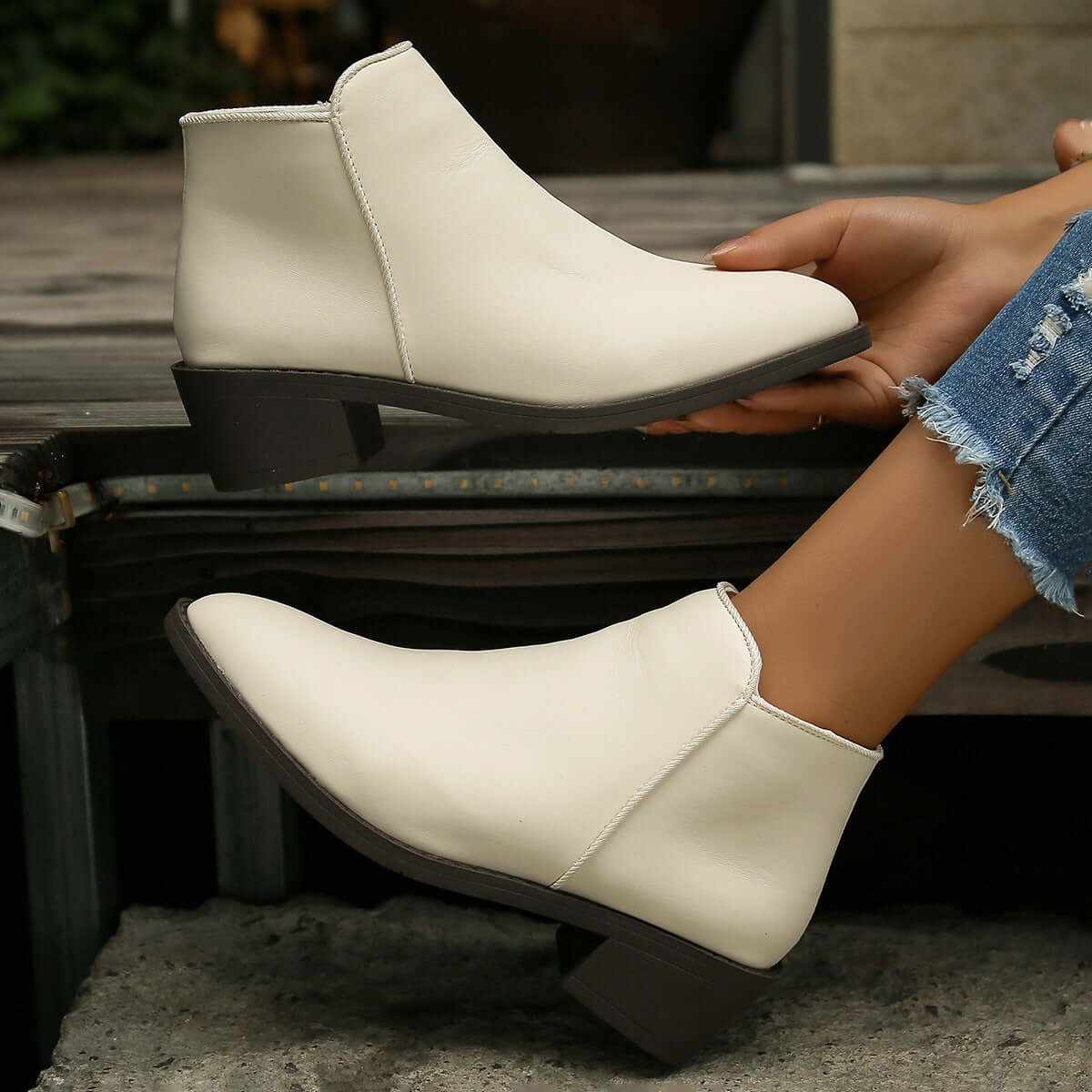 Ankle Boots - Glow Chic's Chunky Mid Heel Waterproof Style