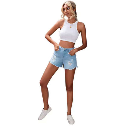 Glow Chic's Casual Slim Denim Shorts - Glow Chic