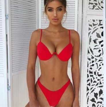 Bikini | Glow Chic's Solid Color Bikini Set for a Stylish Look