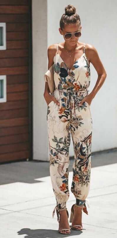 Glow Chic's Flower Print Spaghetti Strap Jumpsuit - Glow Chic