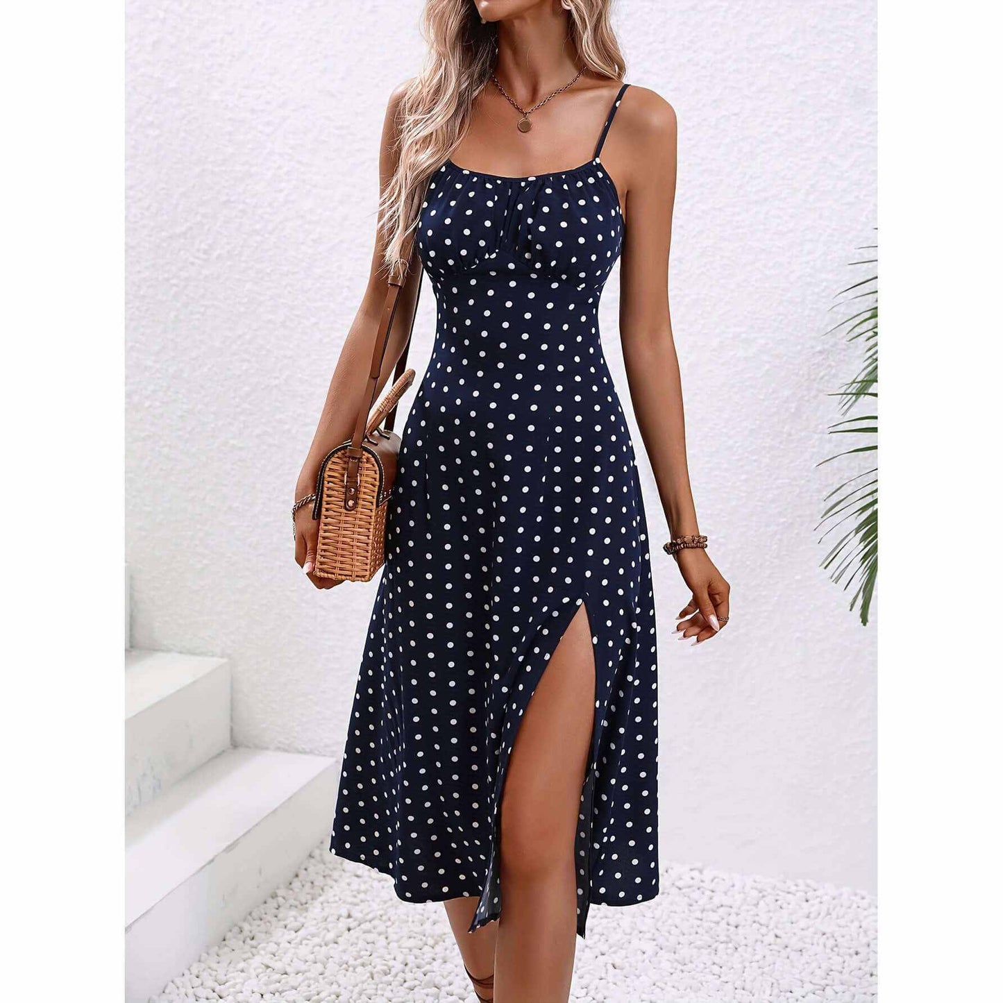 Glow Chic's Polka Dot Print Suspender Dress - Glow Chic