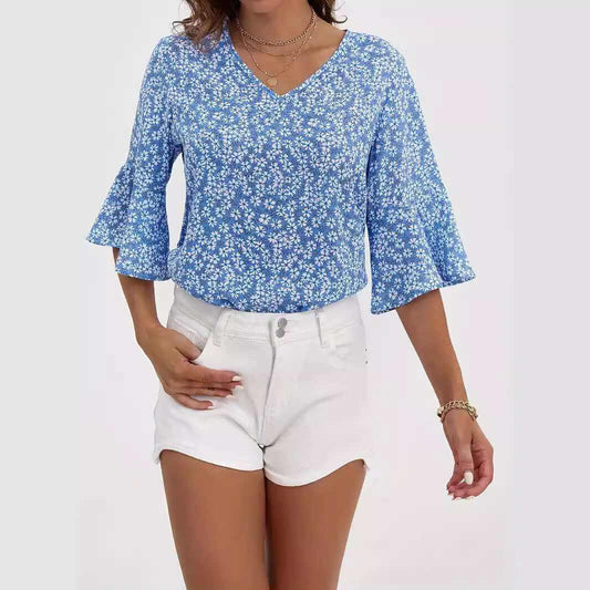 Glow Chic's Chiffon Loose Short-Sleeved Shirt