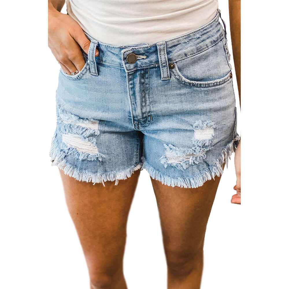 Glow Chic's Casual Slim Denim Shorts - Glow Chic