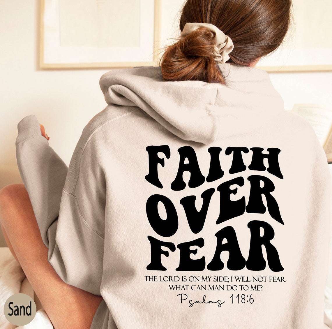 Hoodie | Glow Chic's Faith Over Fear Christian Sweatshirt