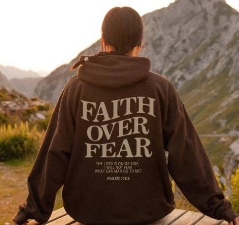 Hoodie | Glow Chic's Faith Over Fear Christian Sweatshirt