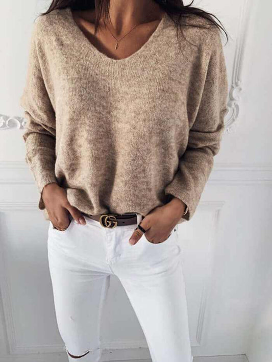 Glow Chic's Casual Knitted Pullover Sweater - Glow Chic