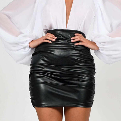 Skirt | Glow Chic's Shiny Patent Leather Hip Skirt - Slay The Style