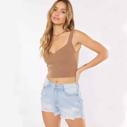 Glow Chic's Wide Leg Ripped Denim Shorts - Glow Chic