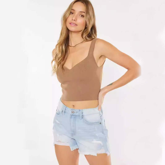 Wide Leg Ripped Denim ShortsGlow Chic