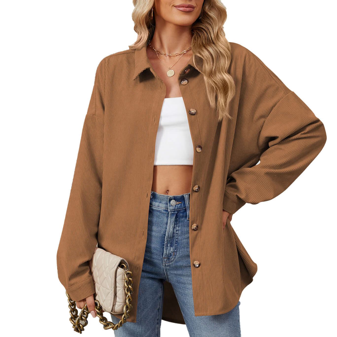 Glow Chic's Lapel Button Sweater Jacket - Glow Chic