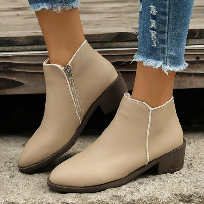 Ankle Boots - Glow Chic's Chunky Mid Heel Waterproof Style