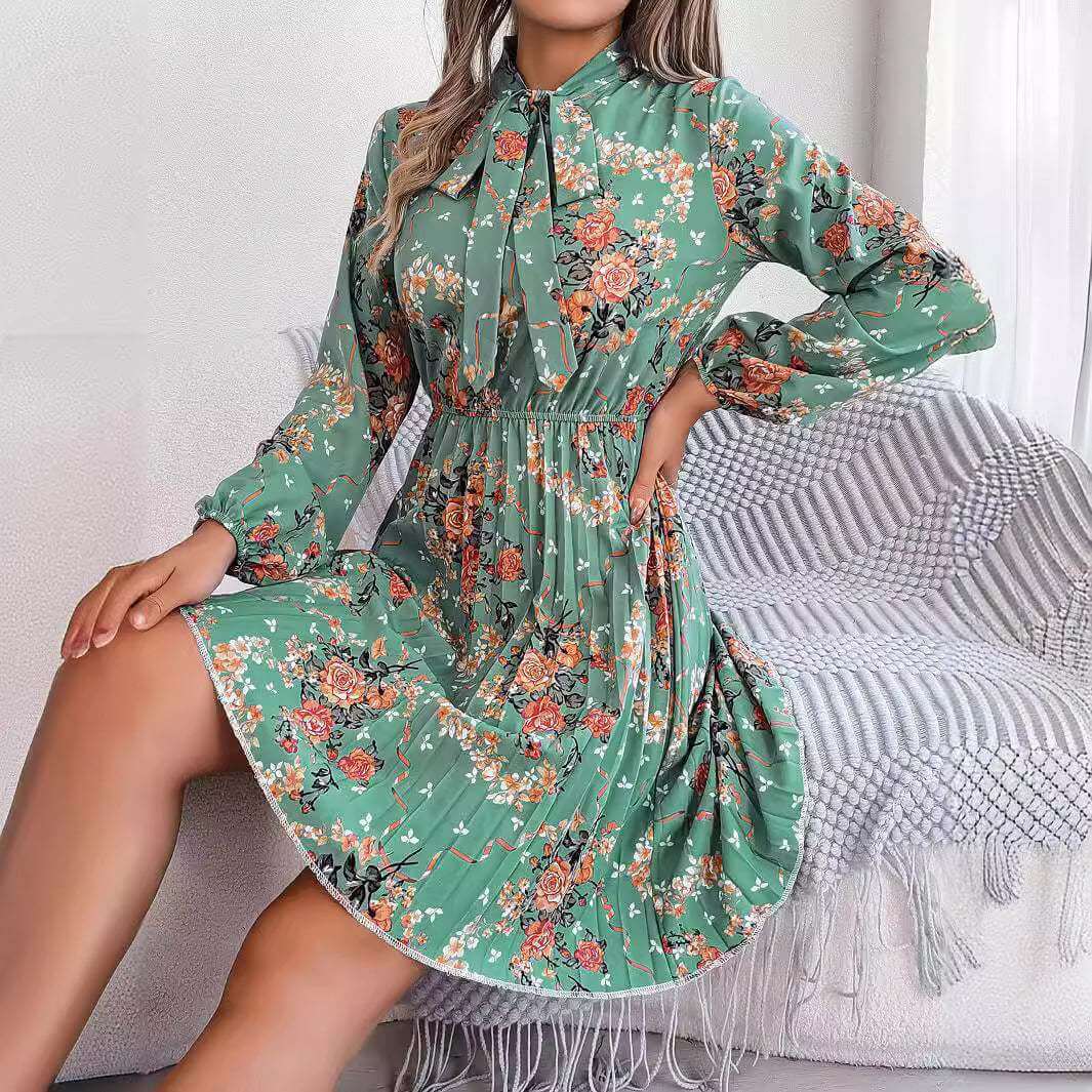 Long Dress | Glow Chic's Long Pullover Flower Printed Dress