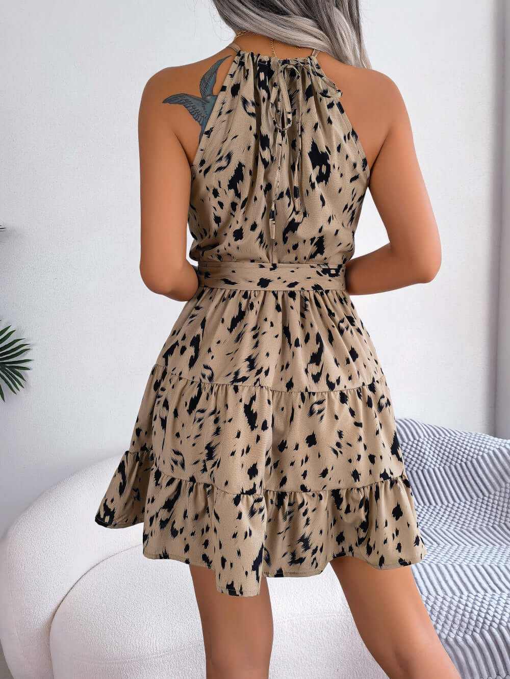 Dress | Glow Chic's Casual Leopard Print Ruffled Swing Dress