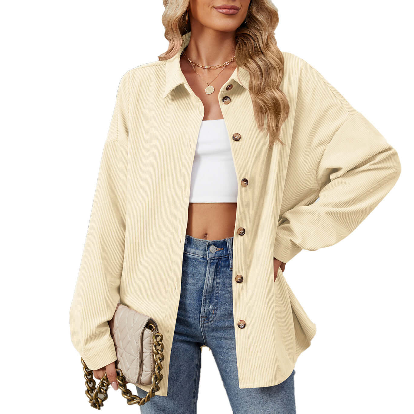 Glow Chic's Lapel Button Sweater Jacket - Glow Chic