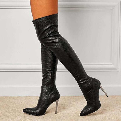 Glow Chic's Slimming Stretch Over-the-Knee Boots with Fine Heels