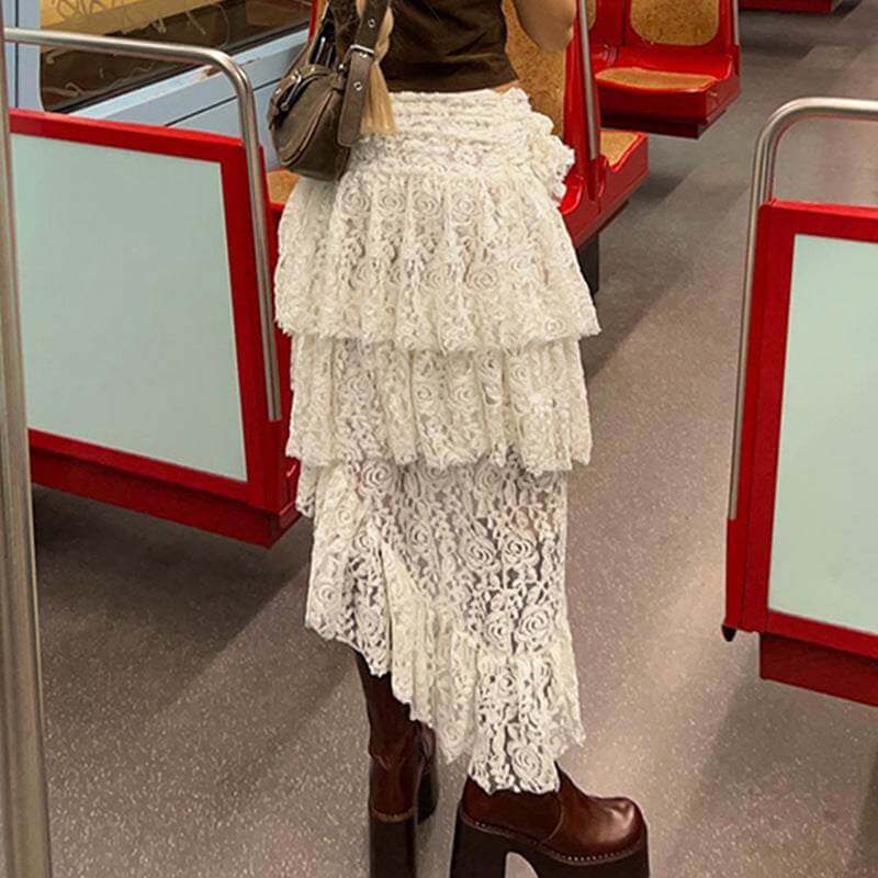 Glow Chic's Bohemian Style Lace Retro Skirt - Glow Chic