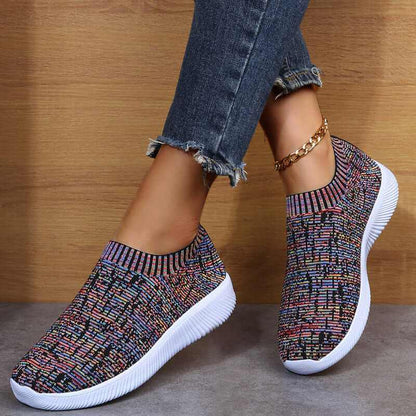 Sneakers - Glow Chic's Stripe Knit Sock Sneakers for Style