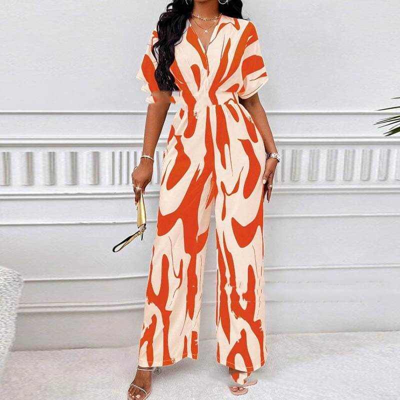 Glow Chic's Loose-Fit Printed Long Jumpsuit - Glow Chic