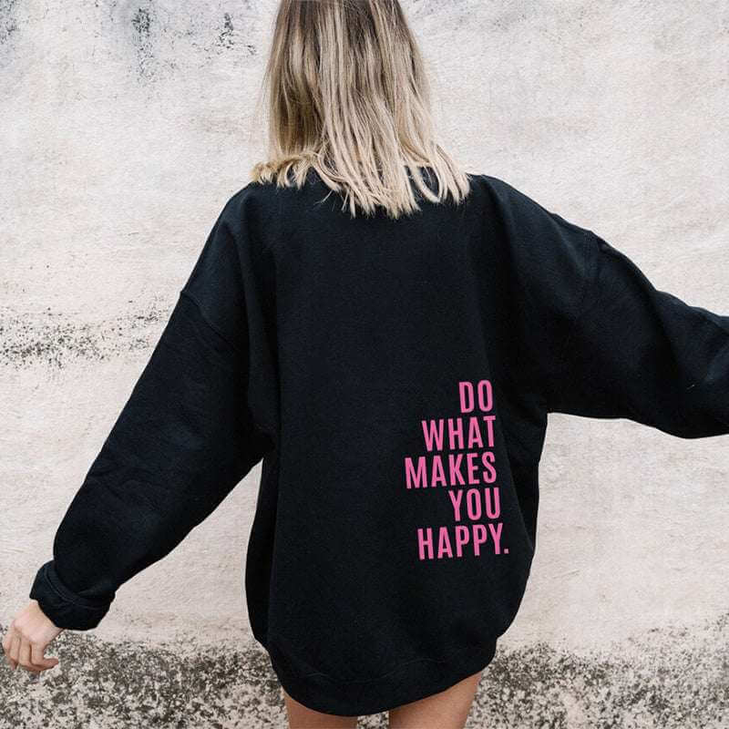 Hoodie | Glow Chic's Sporty 'Do What Makes You Happy' Hoodie