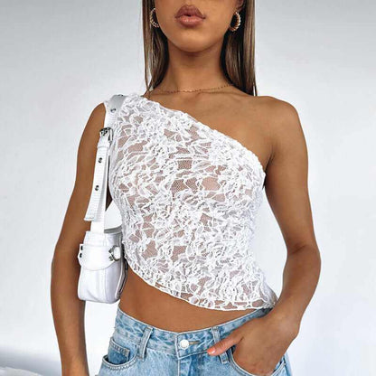 Glow Chic’s Lace Backless Top – Solid Color Streetwear - Glow Chic