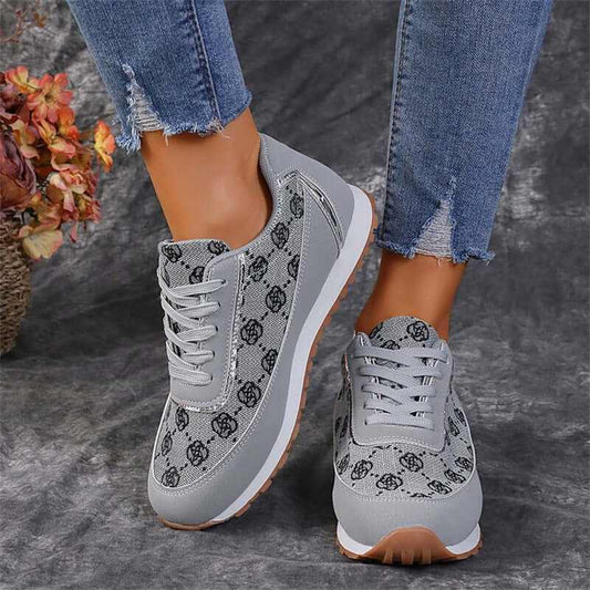 Sneakers - Glow Chic's Floral Lightweight Lace-up Footwear