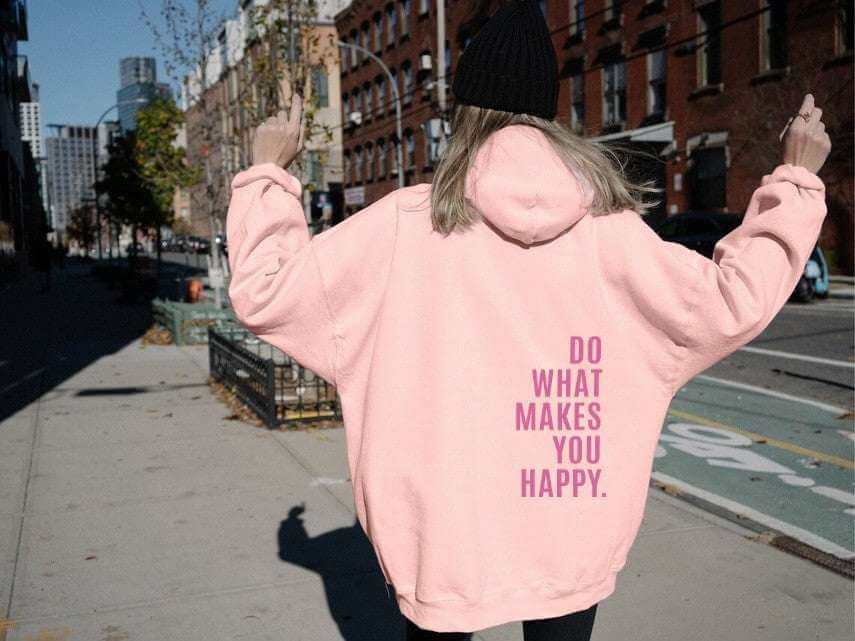 Hoodie | Glow Chic's Sporty 'Do What Makes You Happy' Hoodie